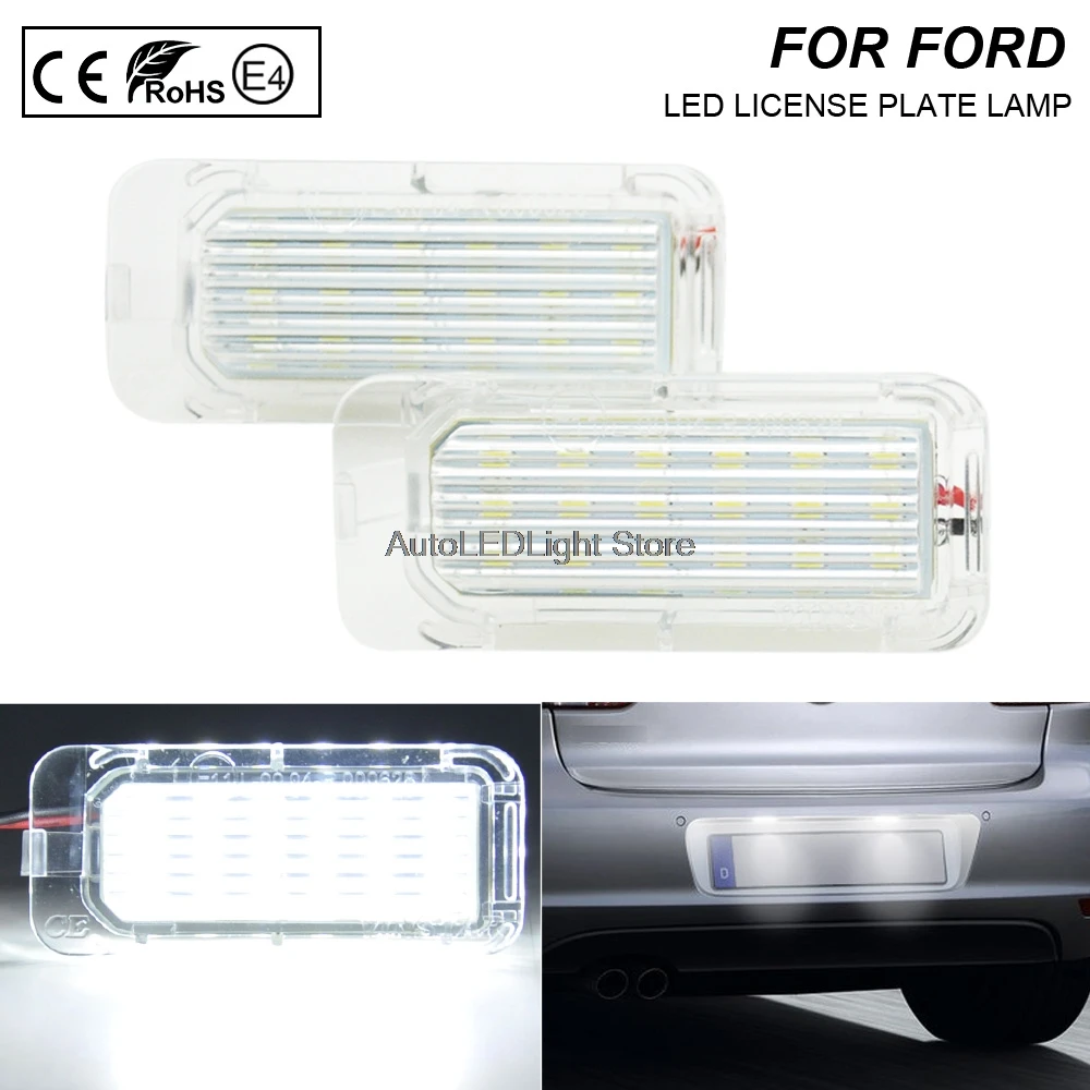

2x License Plate Light LED Number License Plate Lamp For Ford Kuga Grand C-max Galaxy