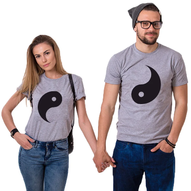 EnjoytheSpirit пара футболок Инь Ян отношения рубашки подарок для нее и него Пары Соответствующие Топ тройник хлопок унисекс