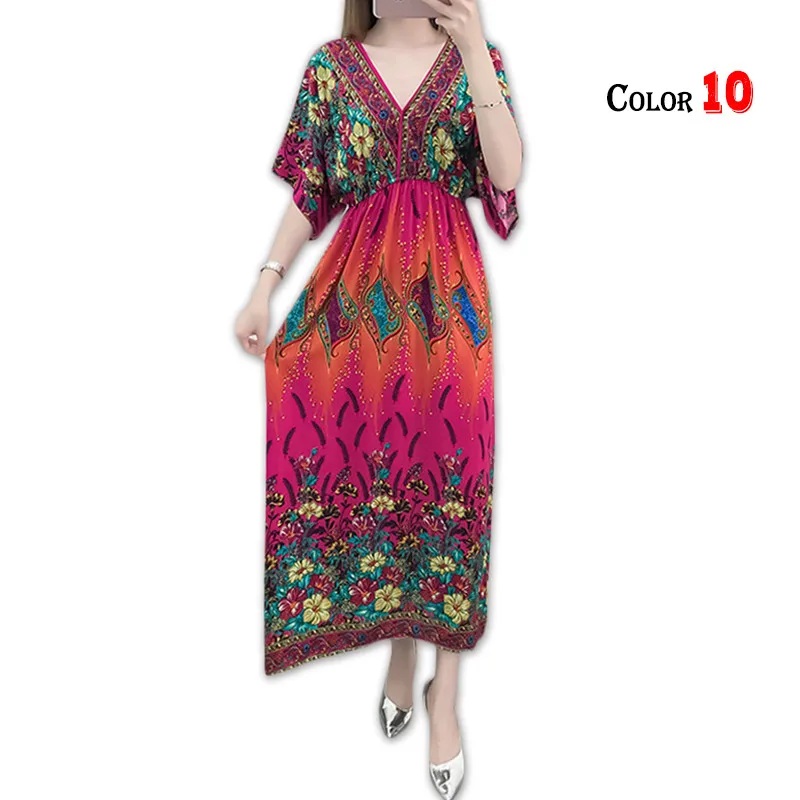 Color 10 Женское летнее богемное платье винтажное пляжное Бохо элегантное платье с принтом модное свободное короткое платье без рукавов с цветочным рисунком - Цвет: Color 10