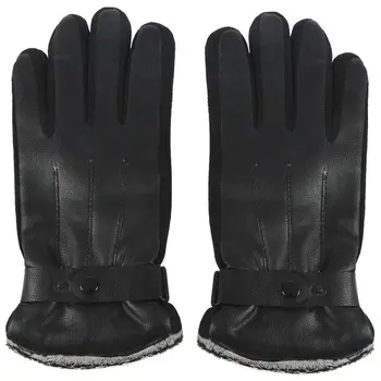 

Men Fashion Warm Soft Cashmere Leather Male Winter Waterproof Gloves Driving ＃1