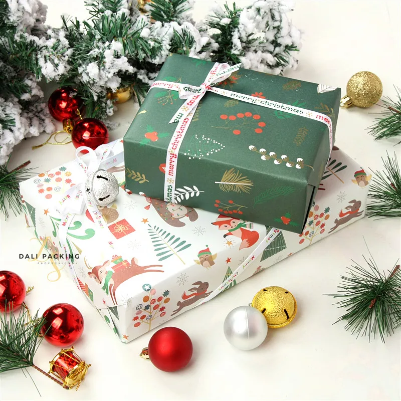 Рождественская бумажная обертка ping бумажная подарочная упаковка Artware упаковка посылка антикоррозийная бумага Прямая поставка