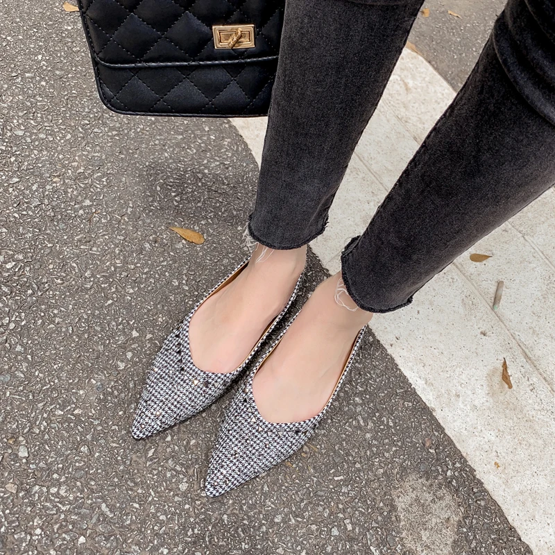 Lady Shoes Women Flat Shoes Fall Pointed Toe Flats Leisure Comfort Shoes For Women Rivet Vintage Shoes Ladies Flats Lazy Shoes
