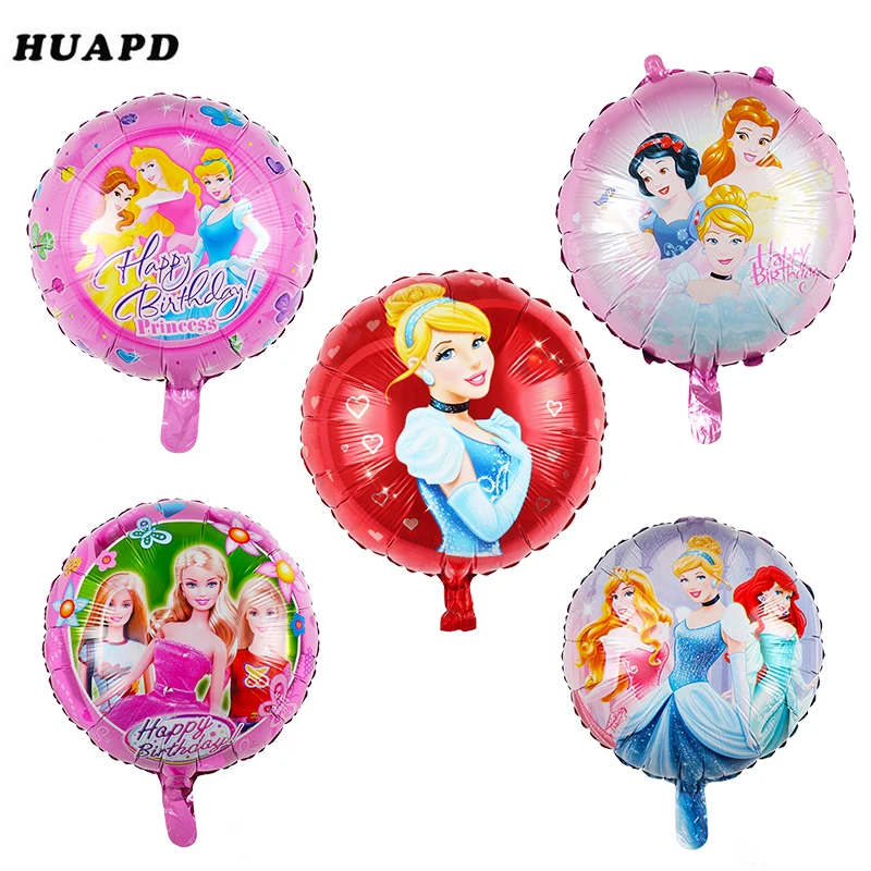5/10 шт 18inch Baby shower девочка надувные гелием в честь принцессы из мультфильма для девочек; Фольга Воздушные шары Дети были счастливы День рождения украшения