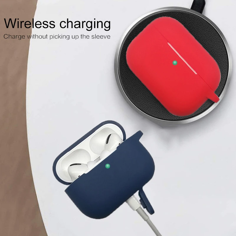 Чехол для наушников для Airpods pro, силиконовый чехол, чехол для наушников, зарядная коробка, оболочка для Apple AirPods pro, защитный чехол с пряжкой