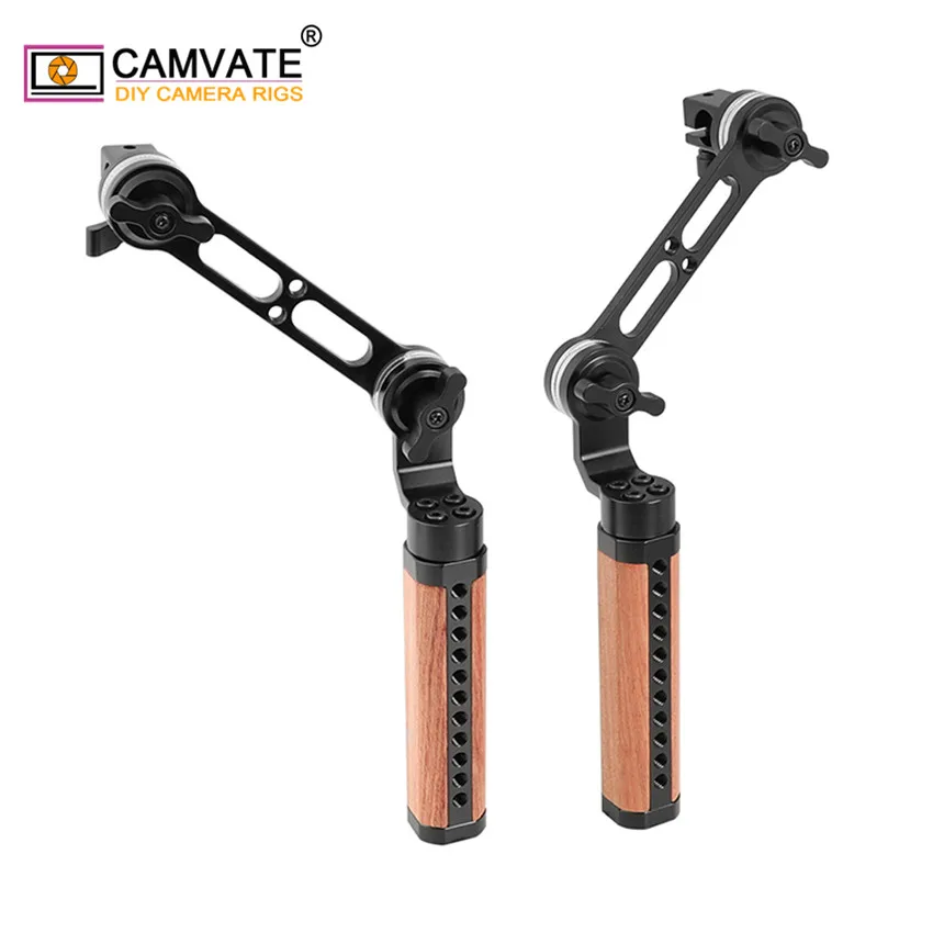 CAMVATE 2 шт. камера Регулируемая деревянная ручка захват с ARRI Rosette M6 Монтажная резьба