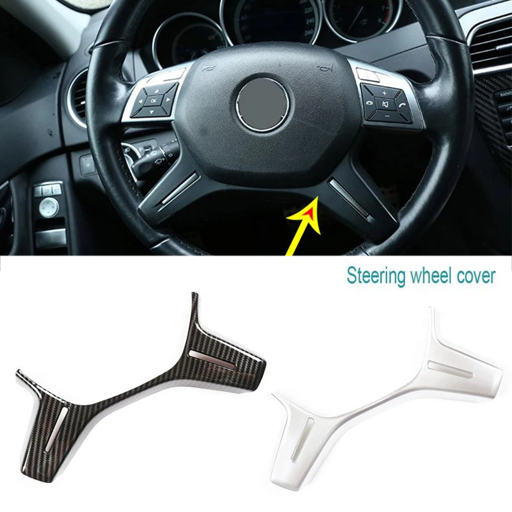 

Carbon Fiber ABS Steering Wheel Trim Decor Sticker For Mercedes Benz C ML GL E Class W204 W212 C180 C200 X166 W166 Car Styling