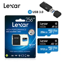 Lexar, 256 ГБ, Micro SD карта, 128 ГБ, карта памяти, высокая скорость до 95 м/с, 64 ГБ, класс 10, 633x, TF карта, 32 ГБ, флеш-карта