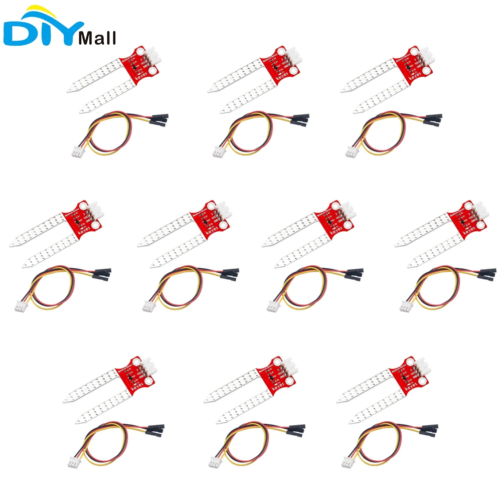 

10 шт. Keyes кирпичный датчик почвы (отверстие для колодки) DC 3,3-5 в с противооборотной вилкой белый клеммный BOM