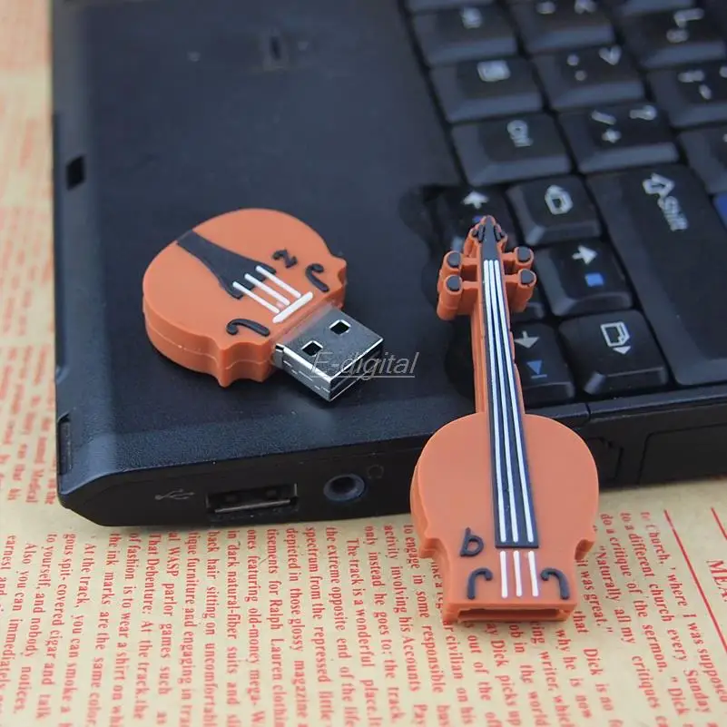 Модный USB флеш накопитель скрипка мультяшный 32 Гб 64 memoria usb флешка Флешка 128 МБ