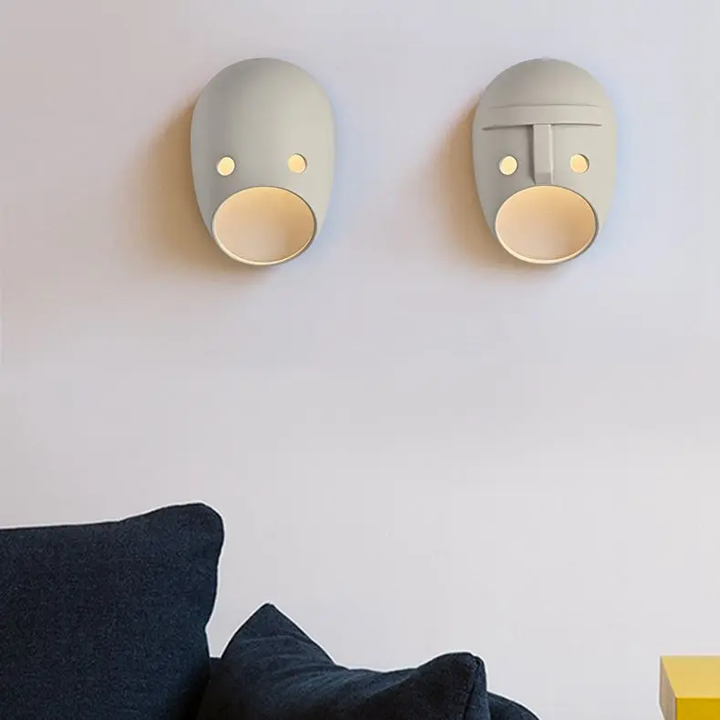 Nordic Personality Creative Corridor Mask Wall Lamp Children Room Smile Dutch Modern Simple Decorative | Лампы и освещение