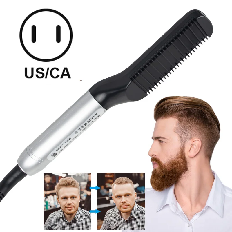 style 4 us plug Многофункциональный выпрямитель для бороды, электрическая расческа для бороды, мужской выпрямитель для волос, расческа для бороды, быстрый стайлер для волос для мужчин VIP - Цвет: style 4 us plug