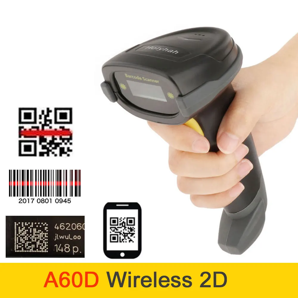 Holyhah Barcode Scanner 1D 2D QR Bluetooth Barcode Reader Wireless wired Laser Bar Code Scanner PDF417 Desktop Scanner scanspeeder Scanners