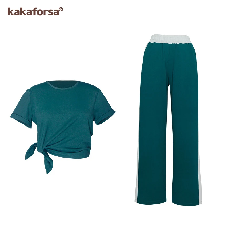 Deep green Бесшовный комплект для йоги, женская одежда для фитнеса, спортивная одежда для женщин, спортивный костюм для спортзала, 2 шт., спортивные костюмы, Лоскутная Повседневная одежда для бега - Цвет: Deep green