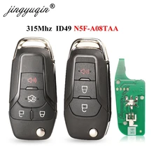 Mando a distancia inteligente jingyuqin 315MHz para Ford Fusion 2013-2016 N5F-A08TAA ID49 mando a distancia sin llave con 4 botones