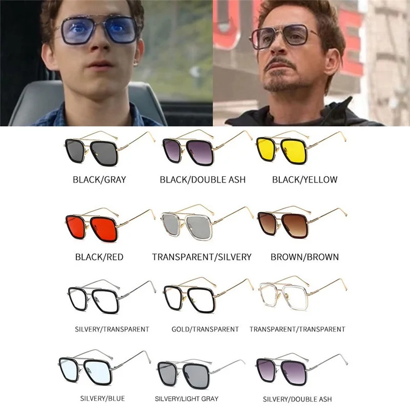 

Spider Man Far From Home Iron Man Tony Stark Flight Style Sunglasses Peter Spider Man Glasses Halloween Cosplay Props