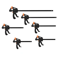 Quick Ratchet Release Clip Kit 4 Inch Spreader Wood Working Speed Squeeze F Clamp Gadget Tool DIY Hand Work Bar Clamp uneefull 6 34 inch quick ratchet release speed squeeze wood working work bar clamp f clip spreader gadget tool diy hand tools