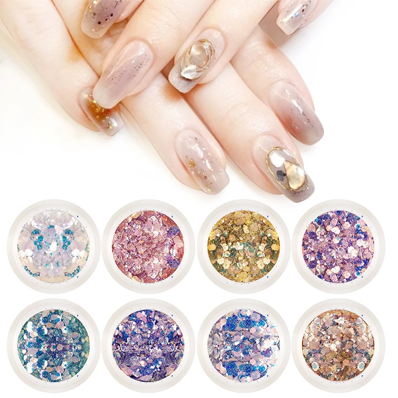

Nail Art Gradient Sequins Mixed Phototherapy Crystal Extension Nail Jewelry Rhinestones For Msnicure Decoration Nail Tools