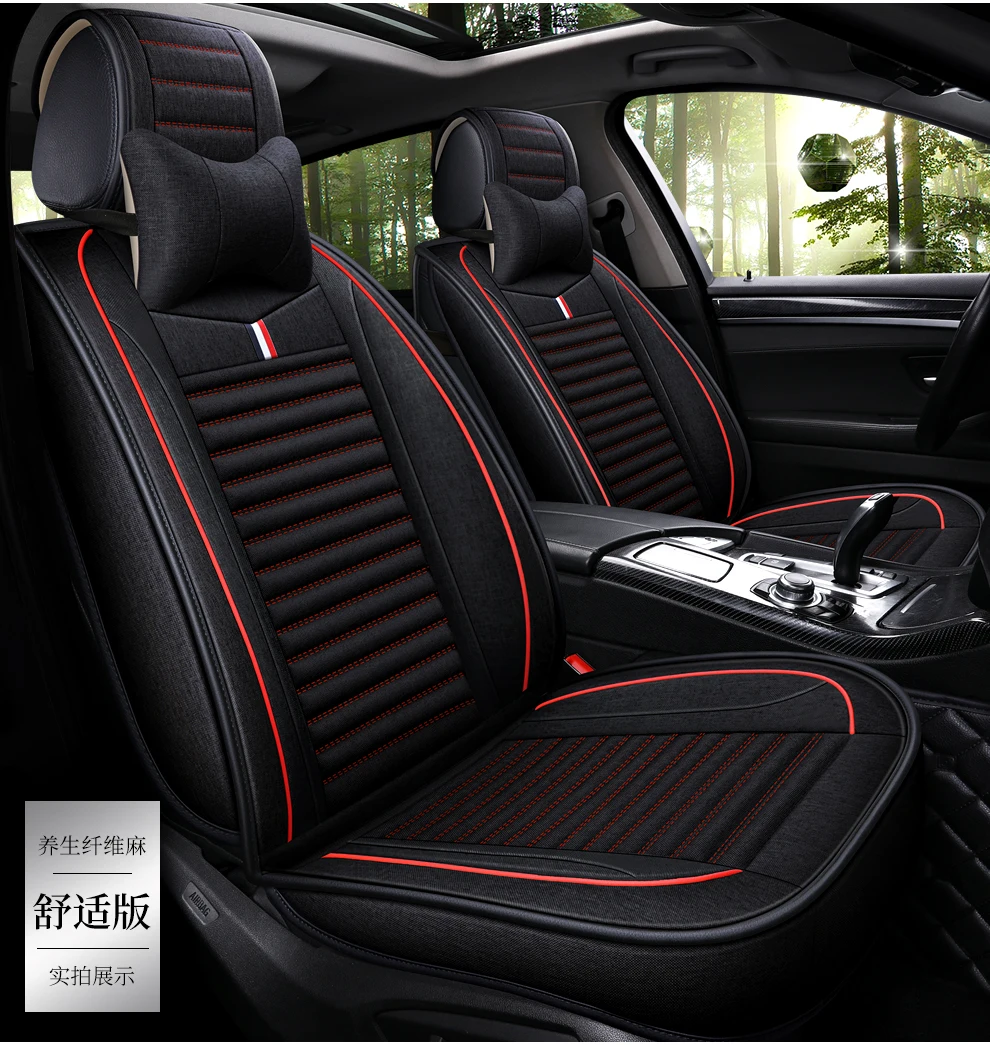 Full Coverage flax fiber car seat cover auto seats covers for Citroen c1 celysee ds3 c4 ds4 c5 ds5 c3 aircross c4aircross c3pica