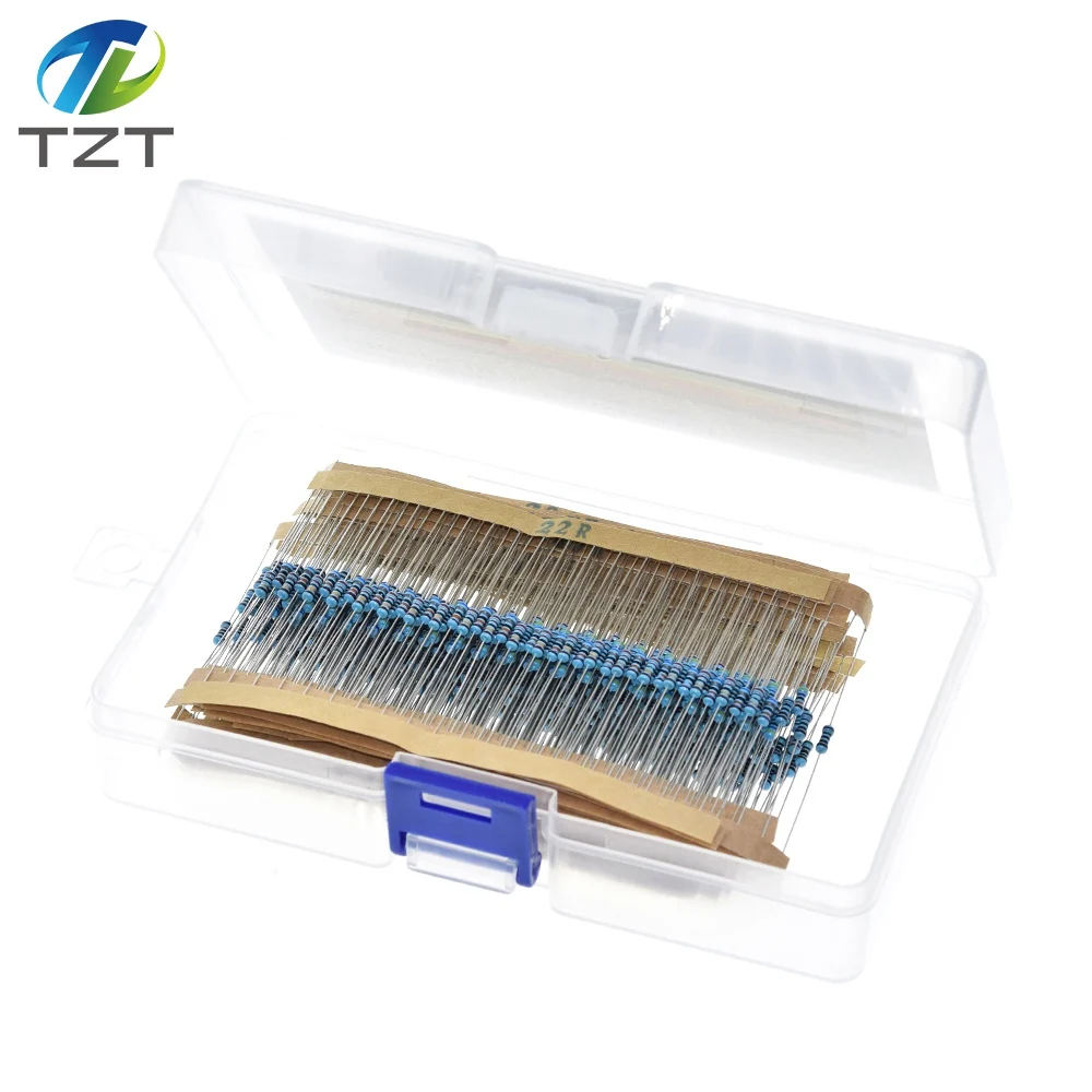 Metal Film Resistors 600PCS/LOT 1/4W Metal Film Resistor Kit 1% Assorted 10-1M Ohm 30 Values each 20 pcs metal film resistor metal film resistors