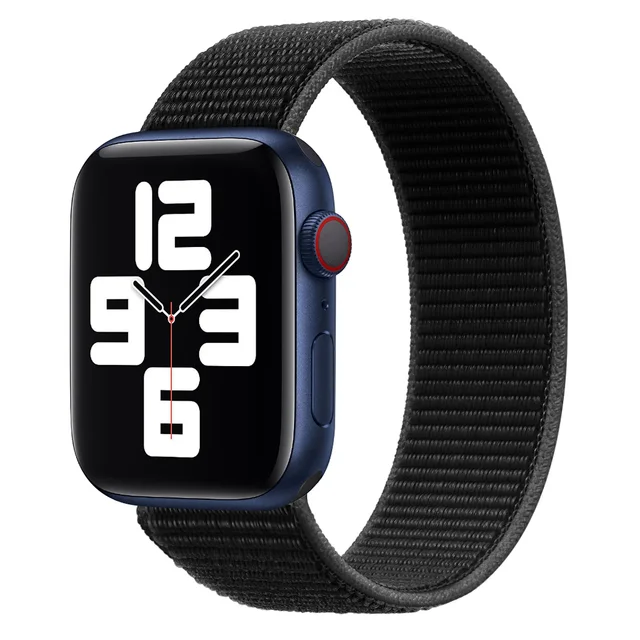 2021 New Upgrade Braided Solo Loop Straps Elastic Soft Weave Nylon  for Apple Watch Band Series 6/SE/5/4/3/2/1 38/40/42/44mm Dark Black