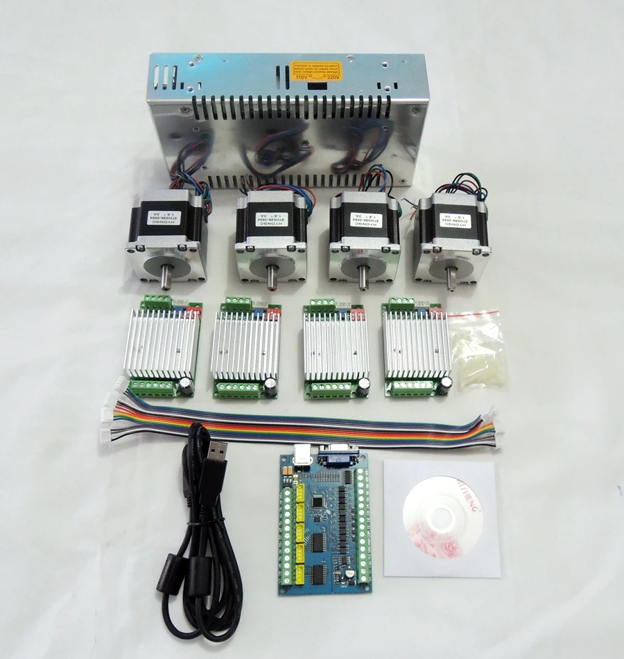  CNC Router Mach3 USB 4 eje kit controlador de motor paso a paso TB6600 + Placa de control usb de 5 