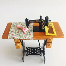 Ретро старинная швейная машина кукольный домик Миниатюрный 1:12 Масштаб сказочная кукла домашняя жизнь сцена для детей подарок на праздники