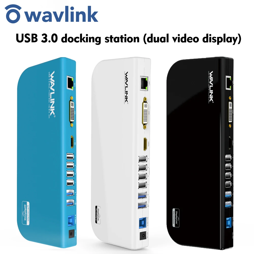 Wavlink Универсальный USB 3 0 док станция двойной видео дисплей монитор RJ45 гигабит Ethernet