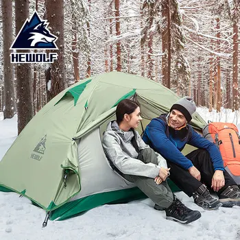 

Hewolf Double Camping Tent Professional Mountaineering Ultra-Lightweight Outdoor Equipment Rainstorm Silicone Coated Travel Tent