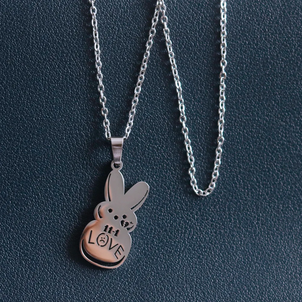 Kpop Lil Peep Rabbit Sad for Love Couple Pendant Necklace for Women Men  Stainless Steel Music Chain Jewelry Collar Fans N4209 - AliExpress