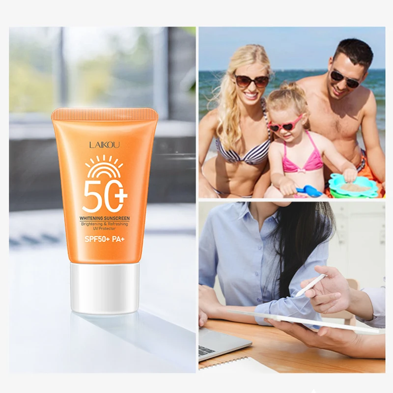 30g LAIKOU Whitening SPF50+ PA+ Sunscreen Cream Facial Skin Care Collagen Moisturizer Oil-control Whitening Sun Cream UVA/UVB