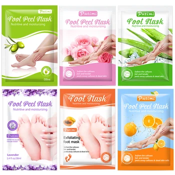 

PUITMI 6pairs Exfoliating Foot Mask Peeling Exfoliation Pedicure Socks Feet Mask Calluses Dead Skin Remover Feet Patch for Legs