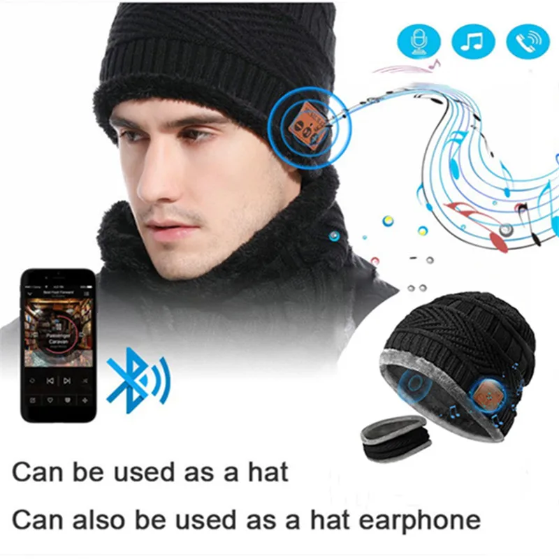 Зимний теплый шарф для Bluetooth шапка наборы ухода за кожей сверхмощные наушники