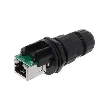 

RJ45 Coupler Plug Connector Ethernet Lan Network Extender Waterproof Cable Plug Connector IP67 USB Round Plug Adapter