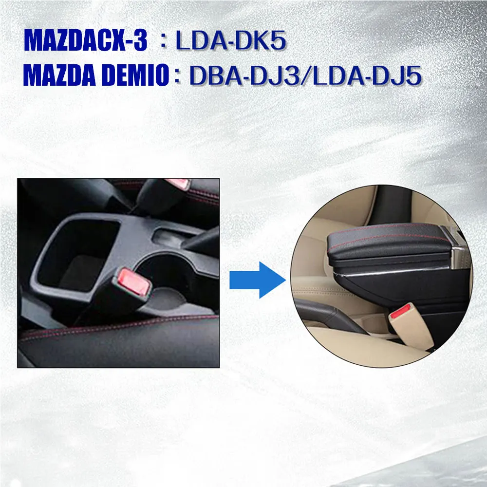 Rotatable Arm Rest Storage Box Armrest Decoration Center Console Car Accessories For Mazda CX-3