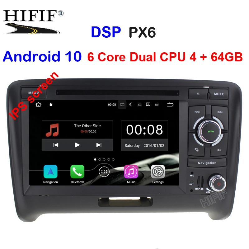 Автомобильный мультимедийный плеер DSP Автомагнитола GPS PX6 4 + 64 ГБ Android 10 2 Din для Audi/TT