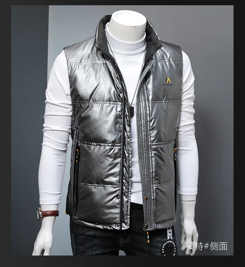 Men Jacket Vest Brand New Winter 90% White Duck Down Vest Men's Waistcoat Warm Short Sleeveless Vests Jacket Coat M-3XL