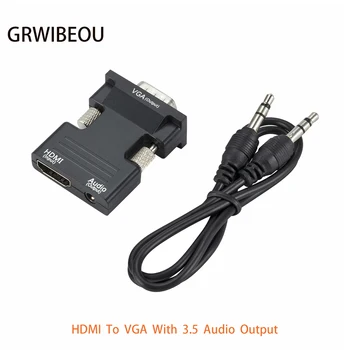 

HDMI To VGA Converter HDMI Female To VGA Male With 3.5 Audio Output Adapter Digital To Analog HD 1080P For PC Laptop Tablet