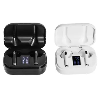 

HiFi Stereo Sports LED Battery Display Waterproof Bluetooth Wireless Headphones Earbuds ABS With Charging Case