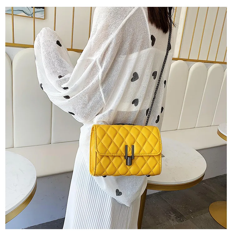 

Ladies' new 2019 small fresh foreign gas rhomboid chain bag with one shoulder oblique satchel