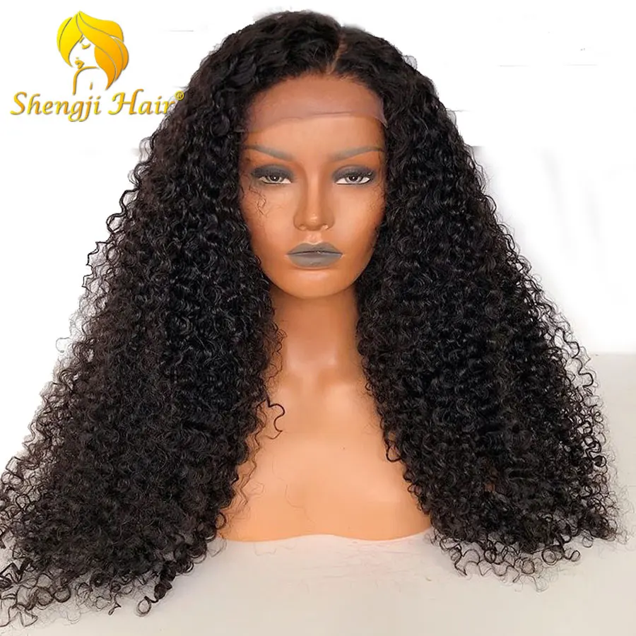 360 кружевных фронтальных париков для черных женщин бразильские волосы remy кудрявые кружева человеческие волосы парики предварительно выщипанные волосы с волосами младенца SHENGJI