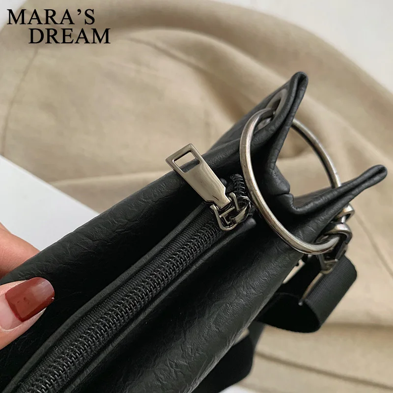 Mara's Dream New Solid Color Female Bag Shoulder Diagonal Chain Bag Black Vertical Square Shoulder Bag
