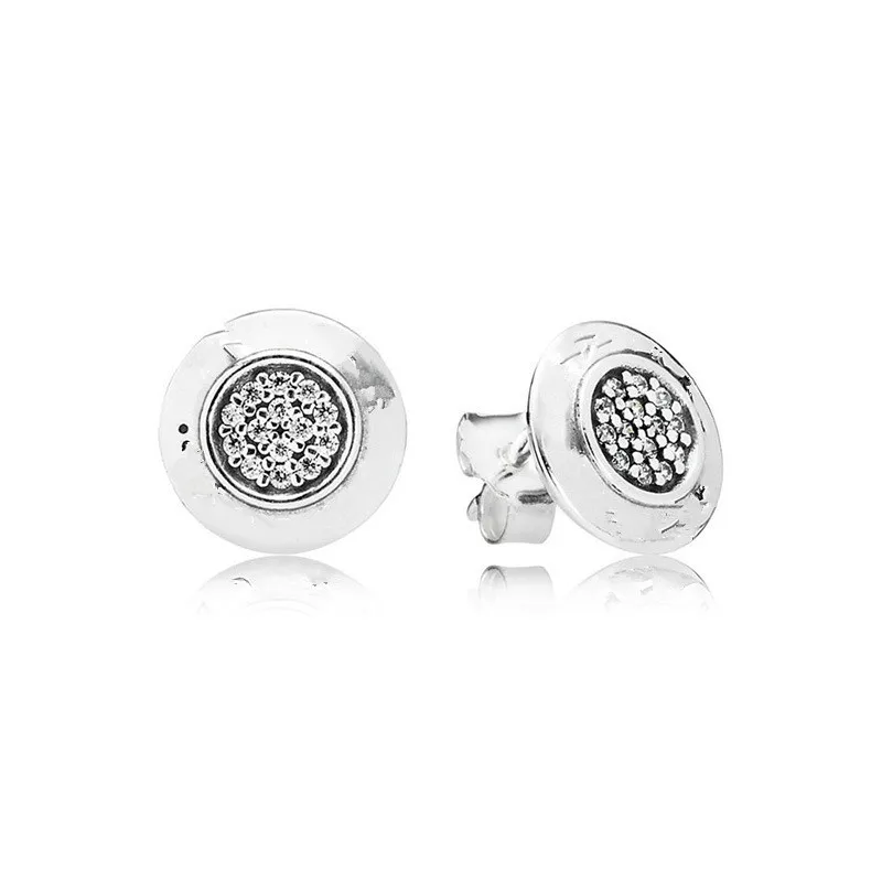 Pan home logo, классические серьги из серебра 925 пробы с логотипом, круглые серьги из стерлингового серебра с цирконием, модные женские серьги