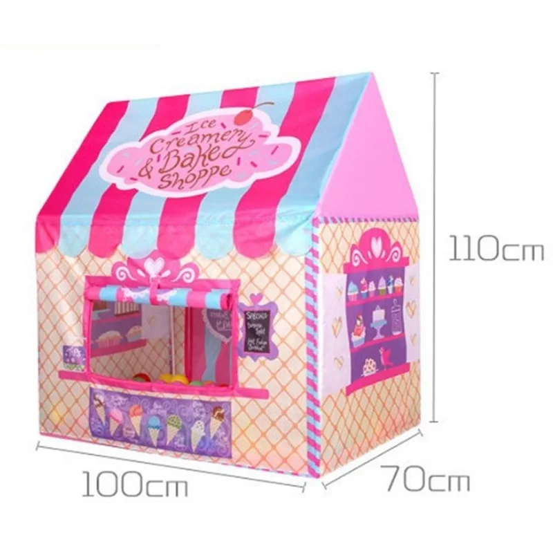 Детский Складной Игровой домик в стиле принцессы с принтом, крытые шатры для девочек и уличные игрушки, 4 вида детских палаток