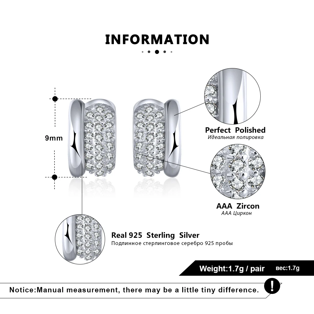 ORSA JEWELS Настоящее 925 пробы серебряные женские серьги небольшой круг мм 10 мм серебро Цвет 2019 мода женский свадебные украшения SE102