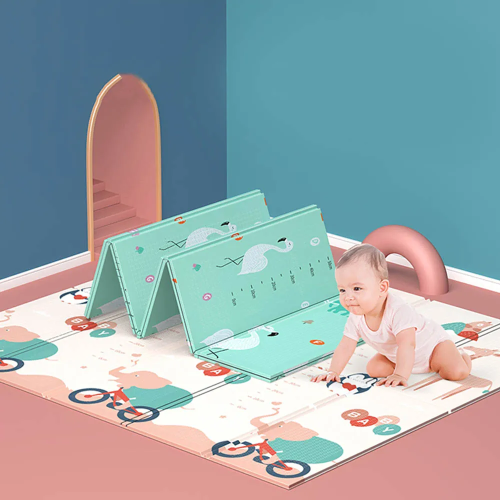 

Baby Crawling Mat Folding Double-sided Climbing Mat Thickening Environmentally Friendly Cartoon Game Pad For Kids Gift