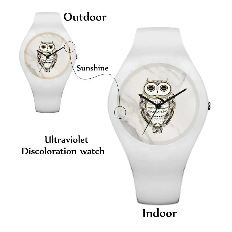 

Ultraviolet Discolor Watches Marble Discolored Watches Girl Or Boy Quartz Silica Sports Watches Fashion Trends