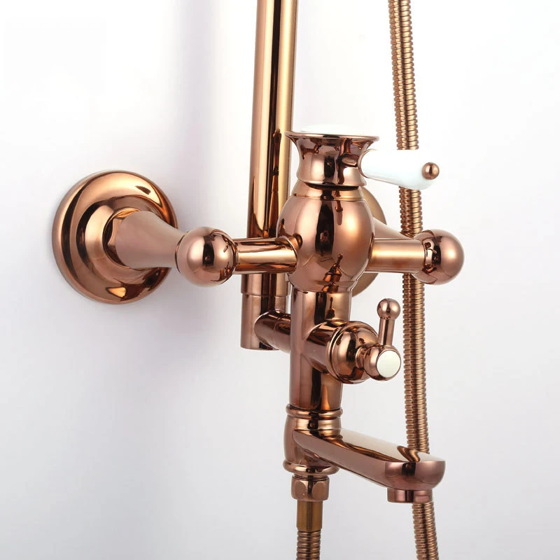 Лучшее качество 8 &quotв стене смеситель для душа набор настенный черный розовый