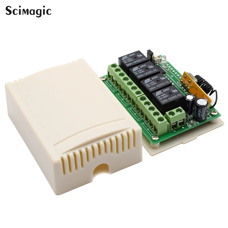 12V 24V radio switch system relay radio receiver module +433Mhz AB remote  contro