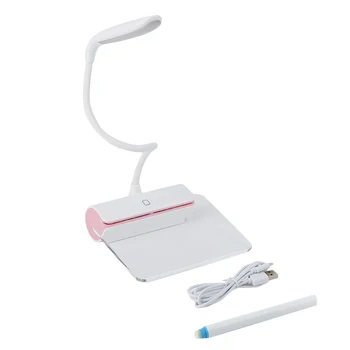 

New USB Rechargeable LED Reading Touch Night Light 3-Mode Brightness Adustable Eye Prot Desk Lamp with Fluorescent Message Board