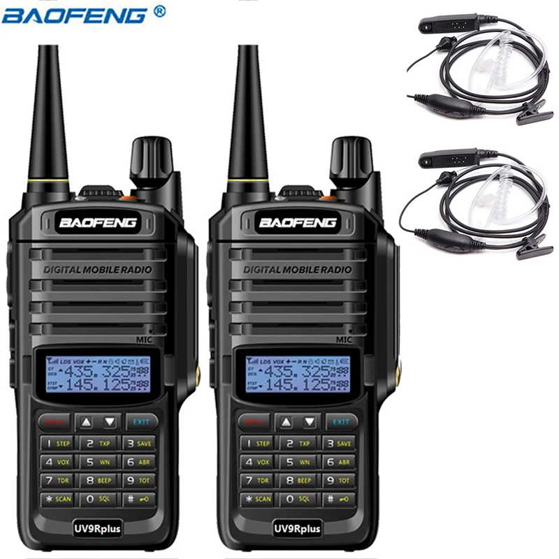 add headset 2 2 шт. baofeng UV-9R plus Водонепроницаемая портативная рация Высокая мощность двухстороннее радио VHF UHF портативная рация uv9R plus - Цвет: add headset 2